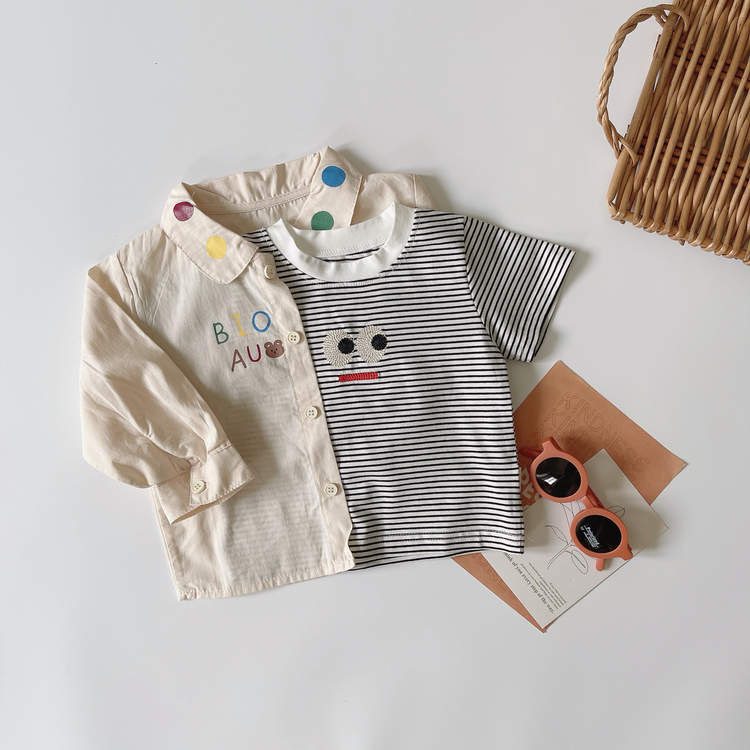 韓版圓領刺繡上衣