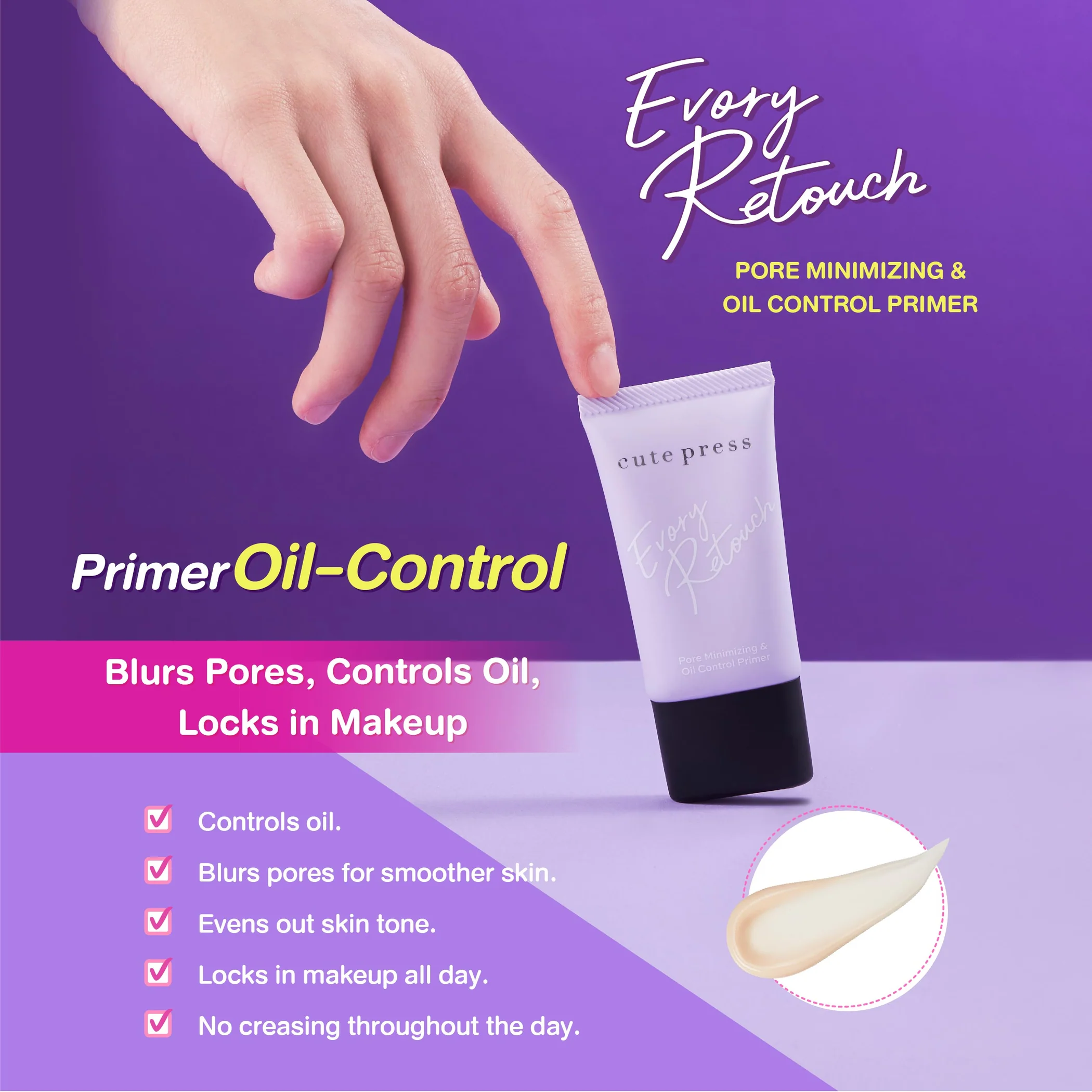 泰國人氣彩妝 CUTE PRESS Evory Retouch Pore Minimizing & Oil Control Primer 控油妝前乳