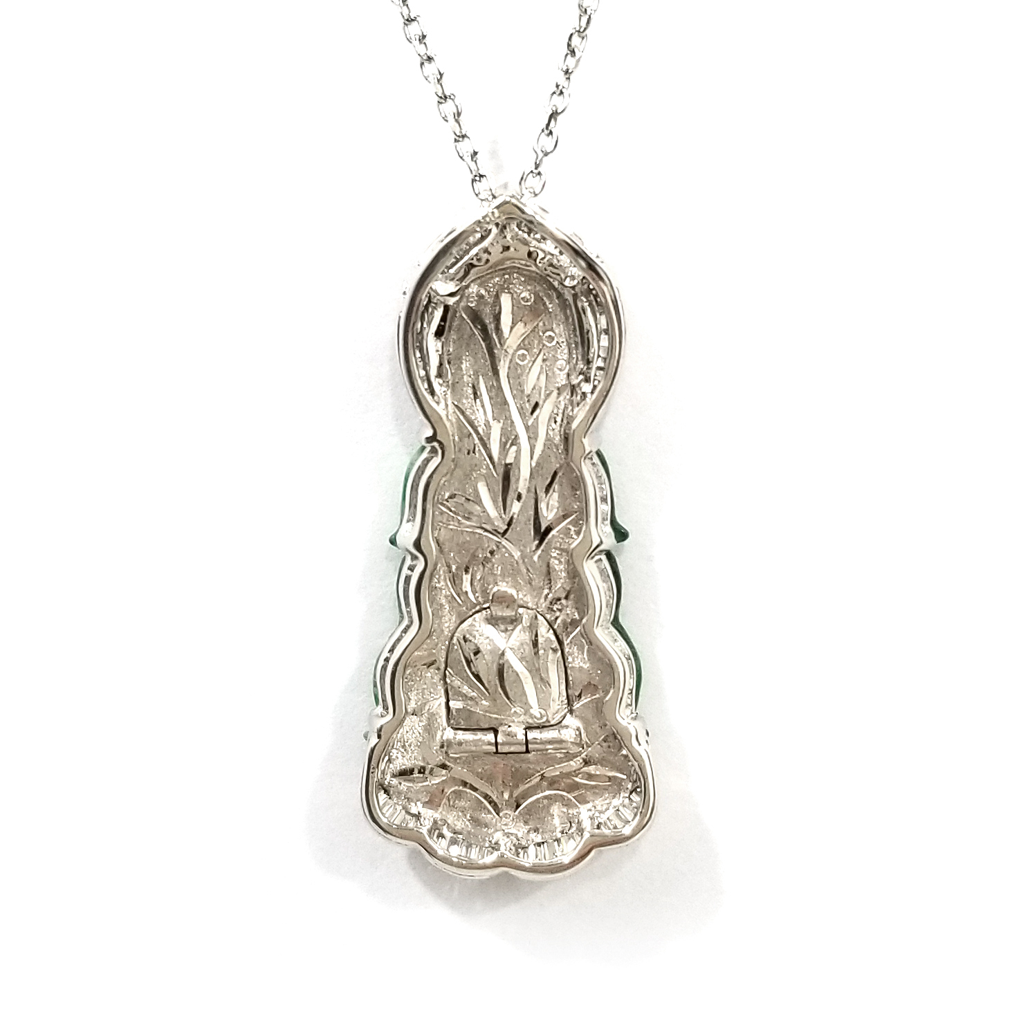 翡翠觀音天然鑽石吊墜