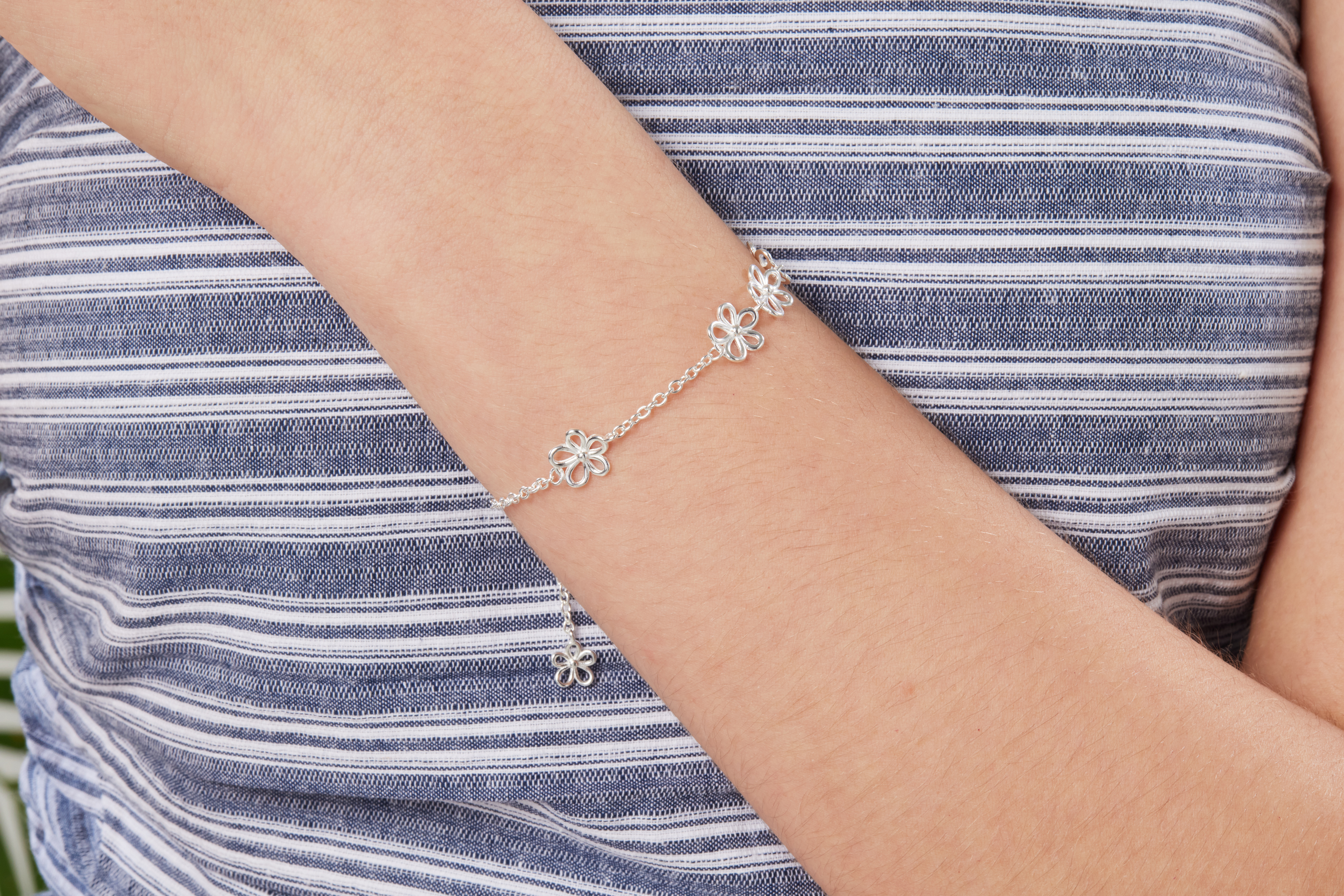 純銀小花手鍊