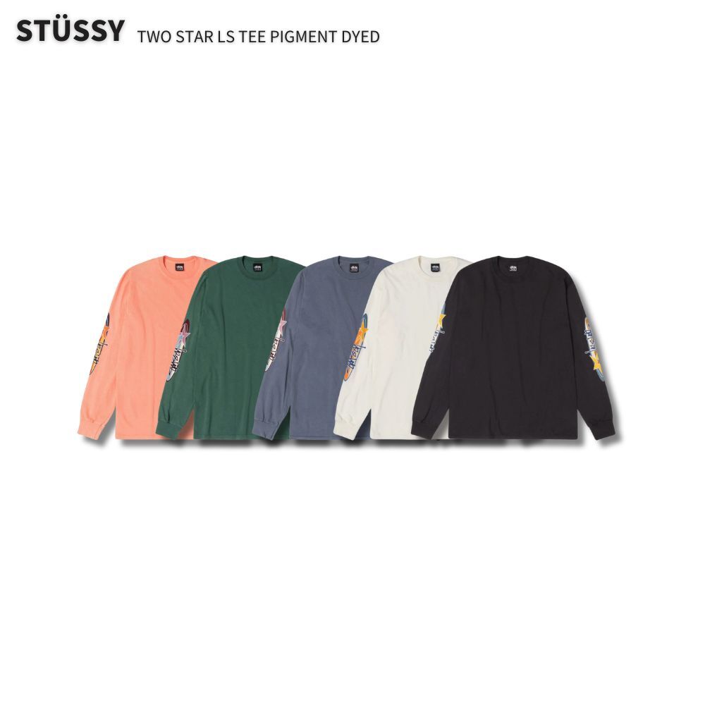 "代購" Stussy 25FW TWO STAR LS TEE PIGMENT DYED 雙星 手袖