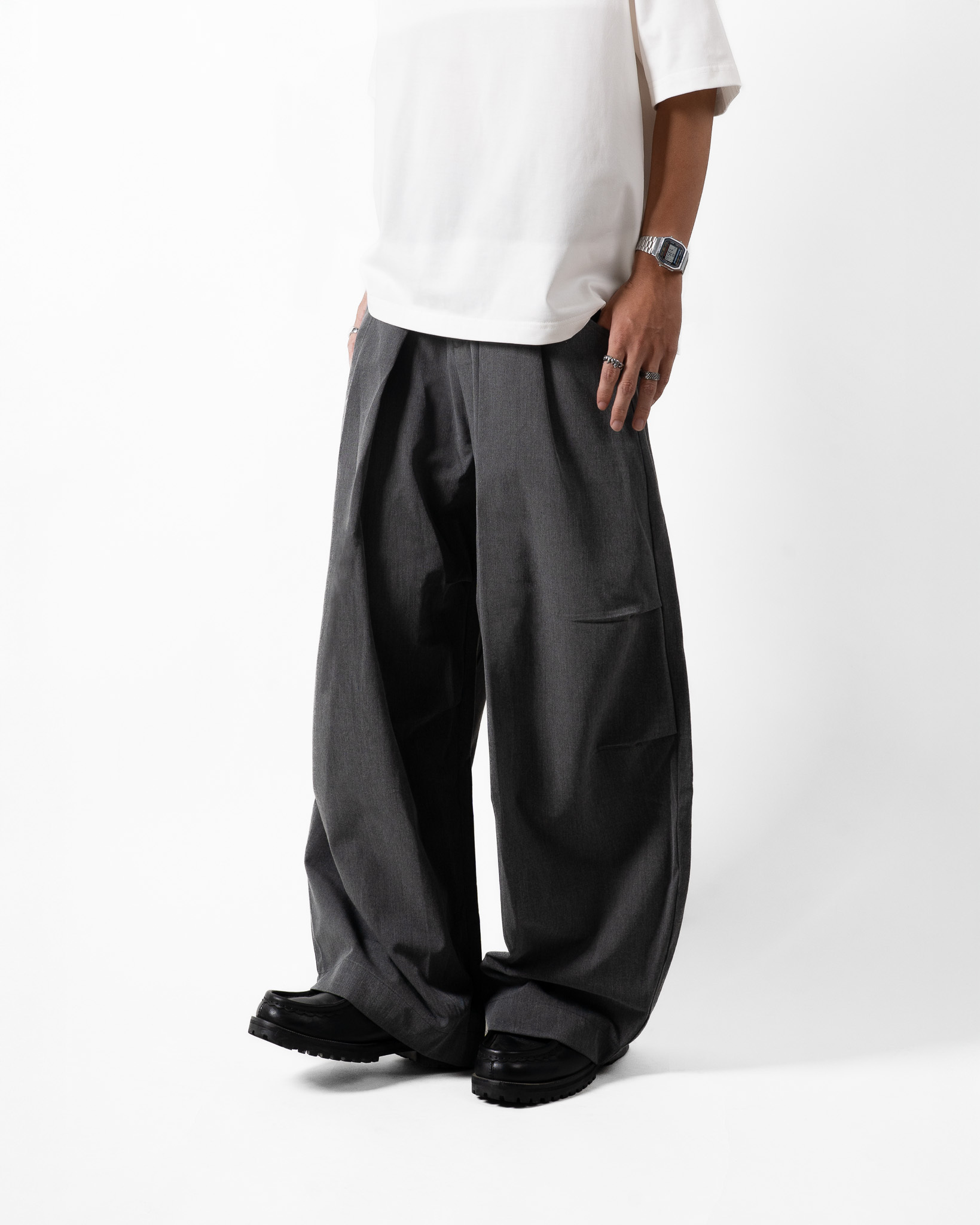 OurPick Wide Pleated Pants 寬版壓褶剪裁西裝褲