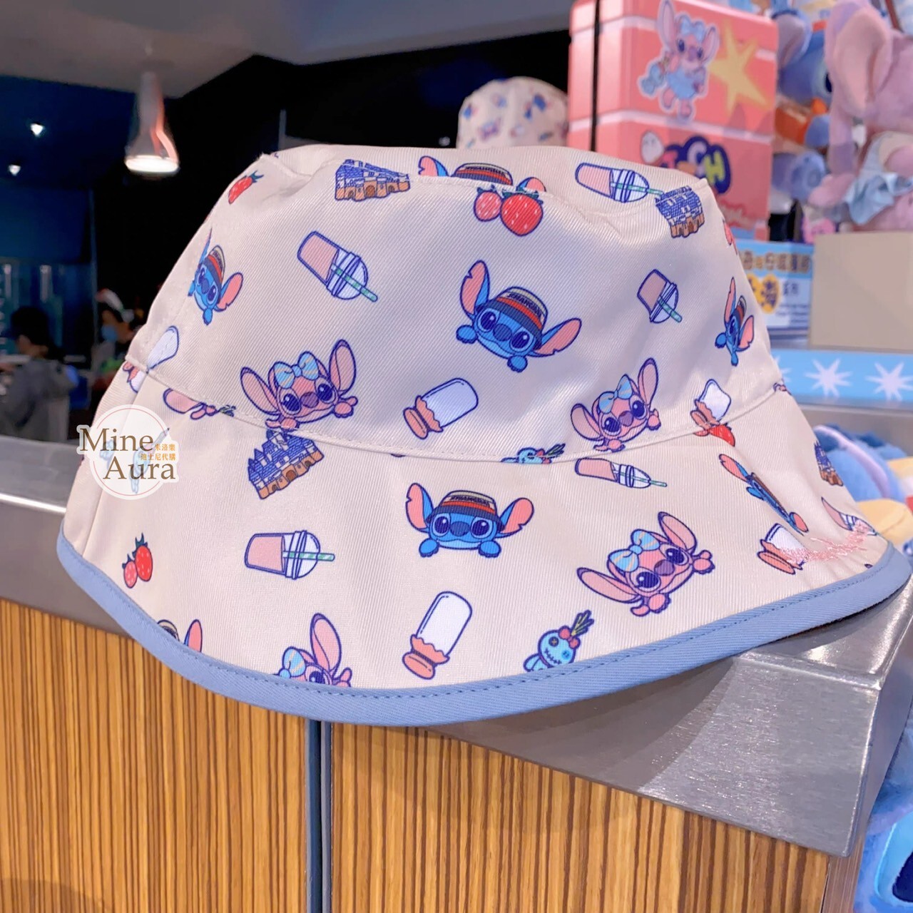 史迪奇 Stitch 與 安琪拉 Angel 漫遊上海系列 滿版圖案 漁夫帽 帽子 星際寶貝 Lilo & Stitch -上海迪士尼樂園