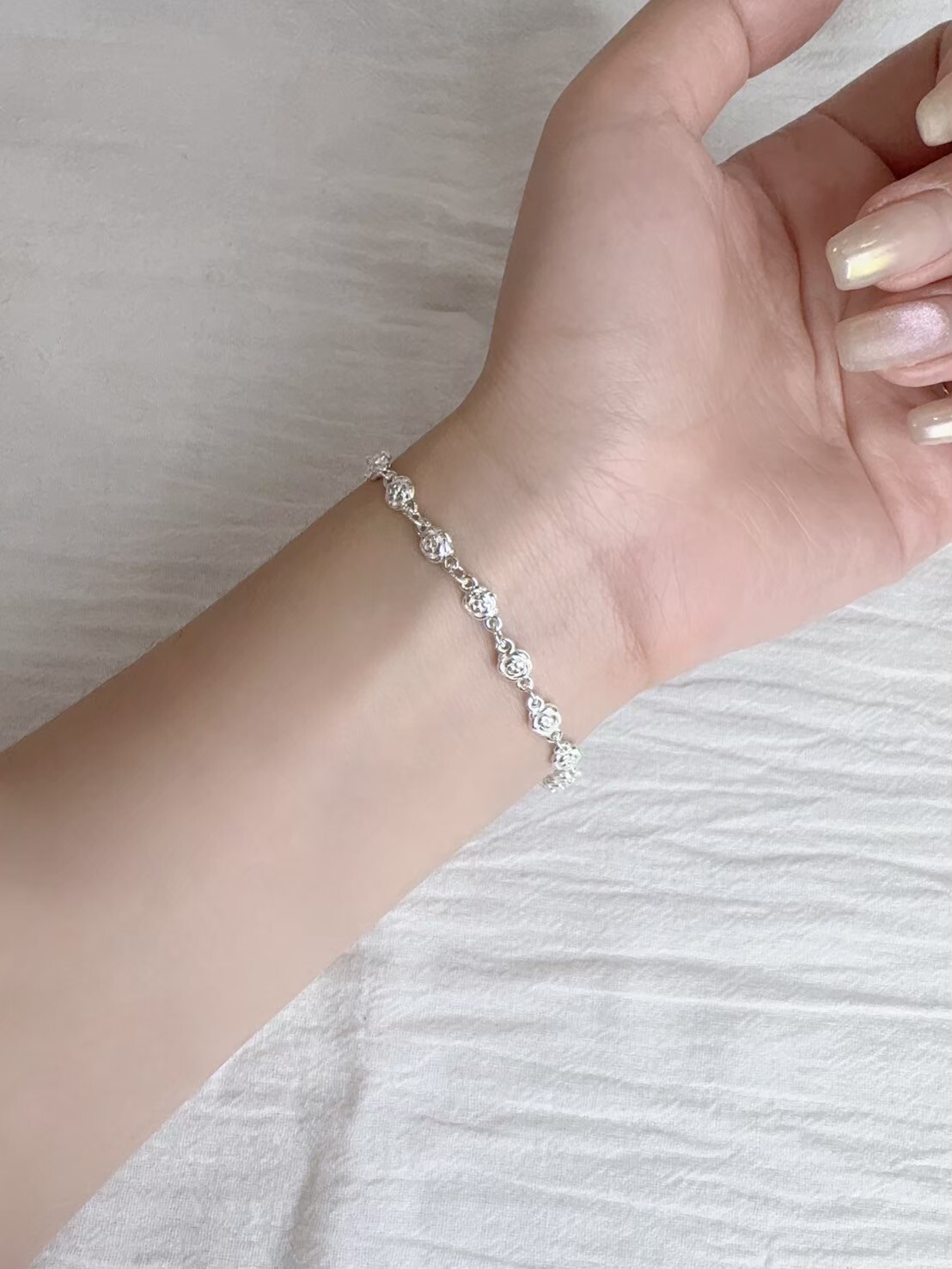 復古玫瑰園純銀手鍊