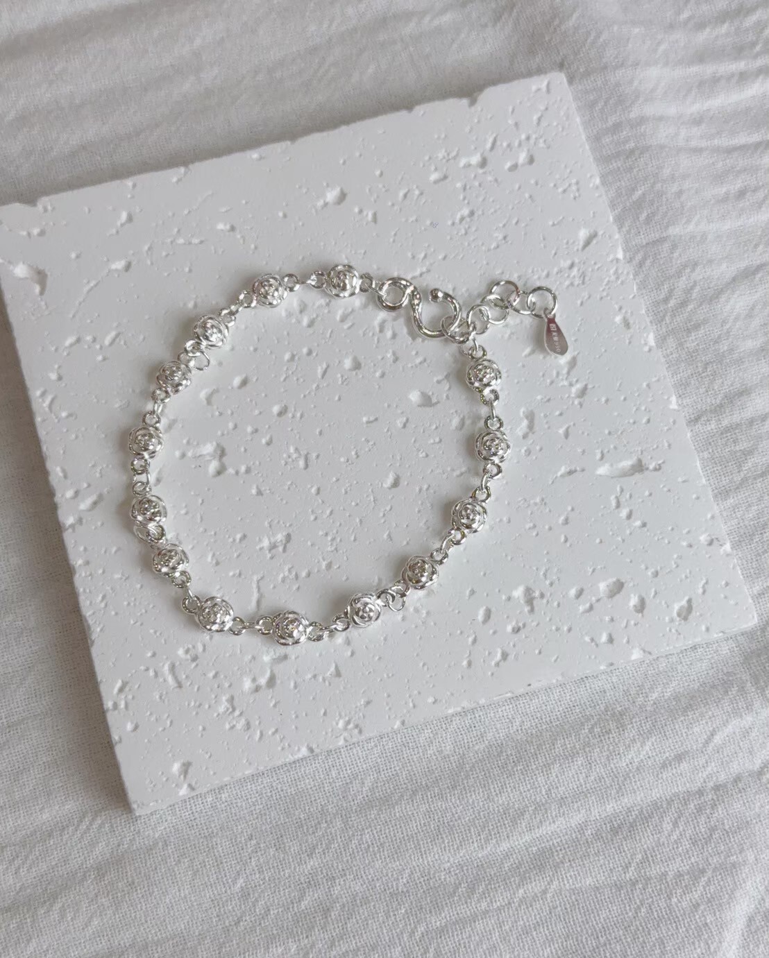 復古玫瑰園純銀手鍊