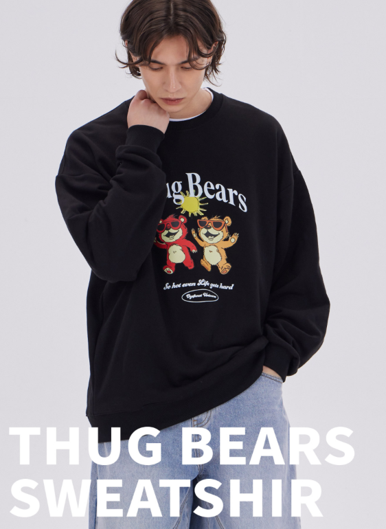 【韓國預購】AKR090109 Dysfunct 圓領衛衣 (Thug Bears)