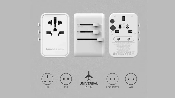 Mophie Essentials 70W Gan 5 Port Travel Adapter - ESS-GaN-70W-3C2A