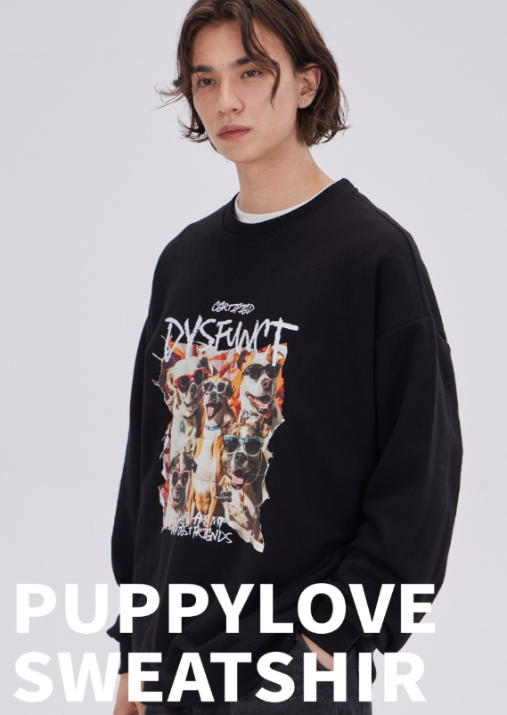 【韓國預購】AKR090110 Dysfunct 圓領衛衣 (Puppylove)