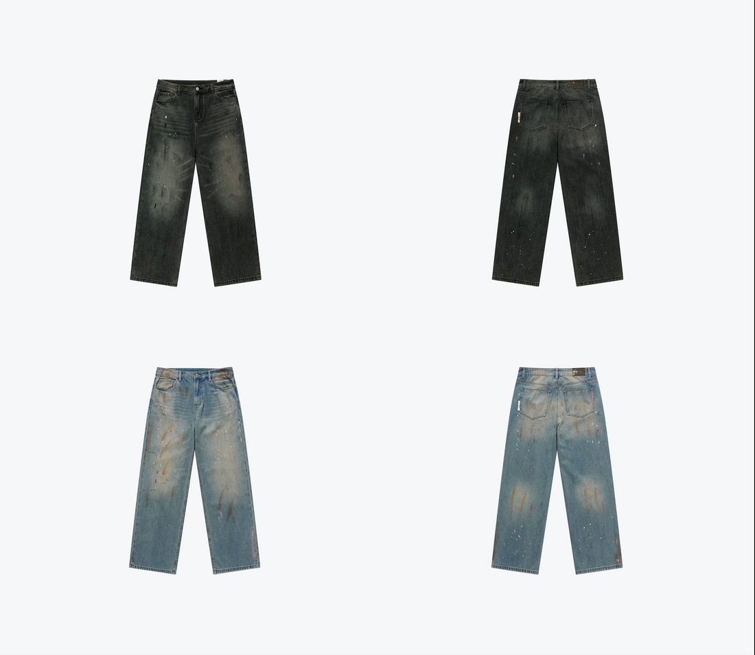 SENSE Dirty Straight Loose Cut Jeans