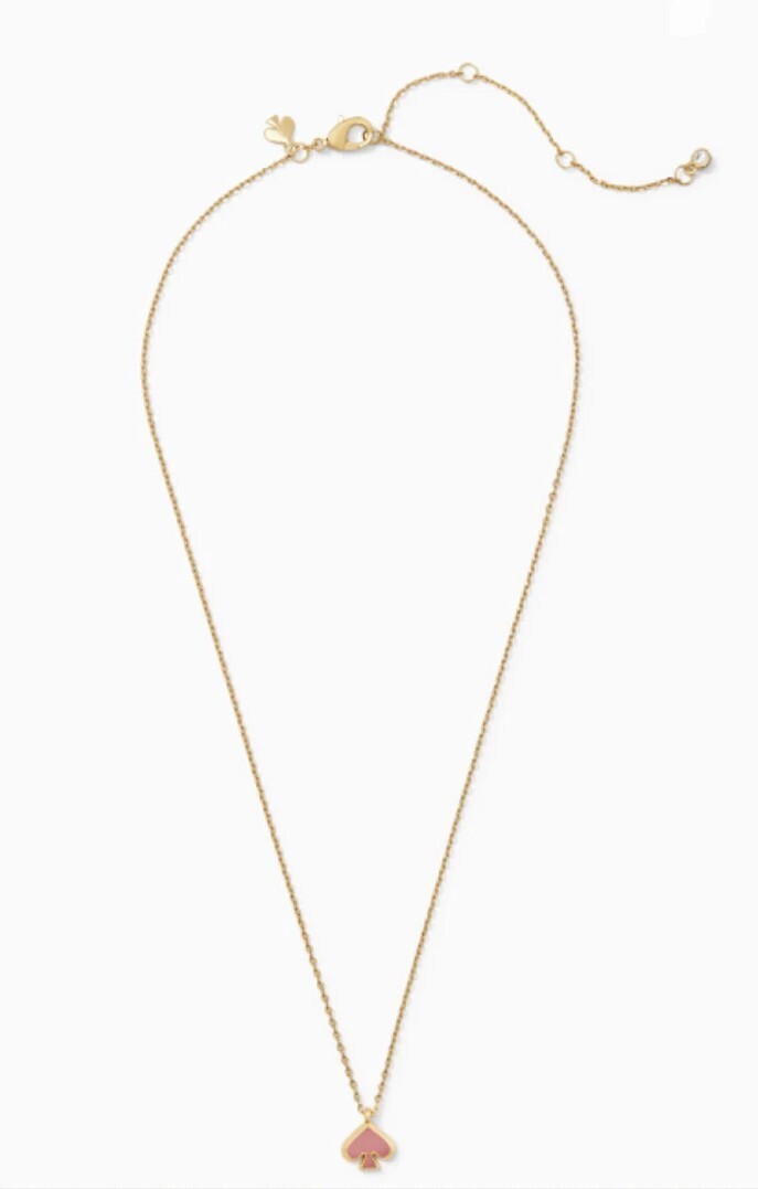 [S] KATE SPADE SURF PINK O0RU3073 EVERYDAY SPADE NECKLACE, 196021597114 (SKS1627)
