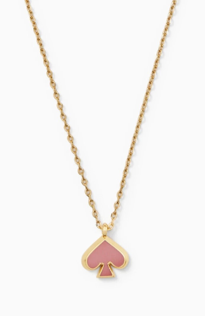 [S] KATE SPADE SURF PINK O0RU3073 EVERYDAY SPADE NECKLACE, 196021597114 (SKS1627)