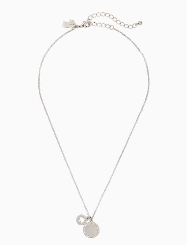 [S] KATE SPADE CLEAR/SILVER O0RU2606 SPOT THE SPADE NECKLACE, 98686752009 (SKS1661)