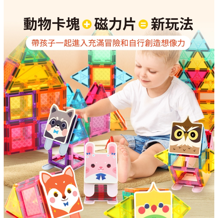 【樂森藥局】TEAMSON 可愛動物磁力片組-62PCS