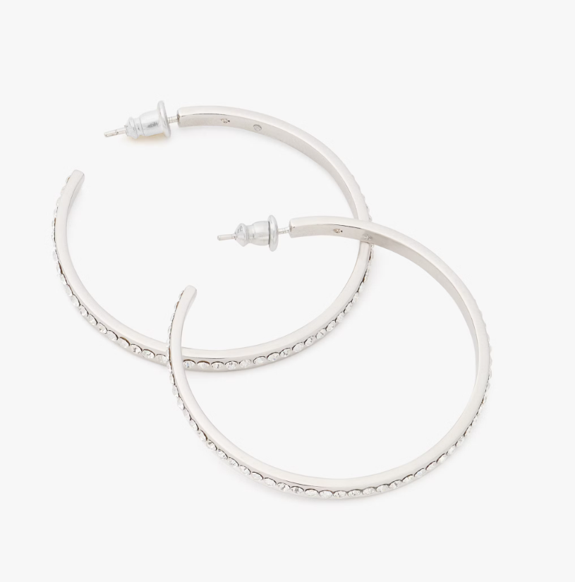 [S] KATE SPADE KK019 RING IT UP EARRINGS,CLEAR/SILVER, 196021557255 (SKS1572)