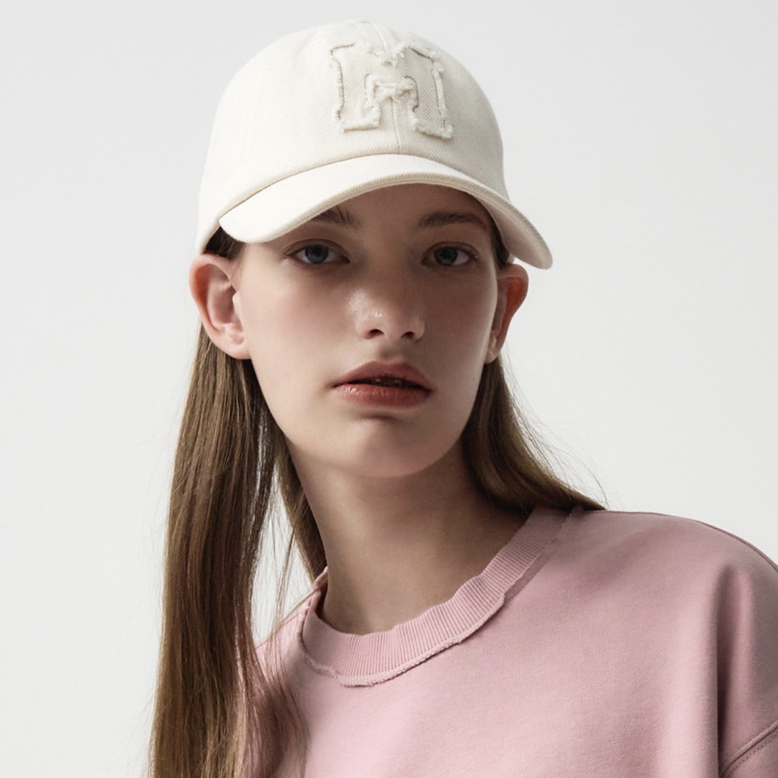 韓國 MFG 字母M復古磨邊 牛仔棒球帽