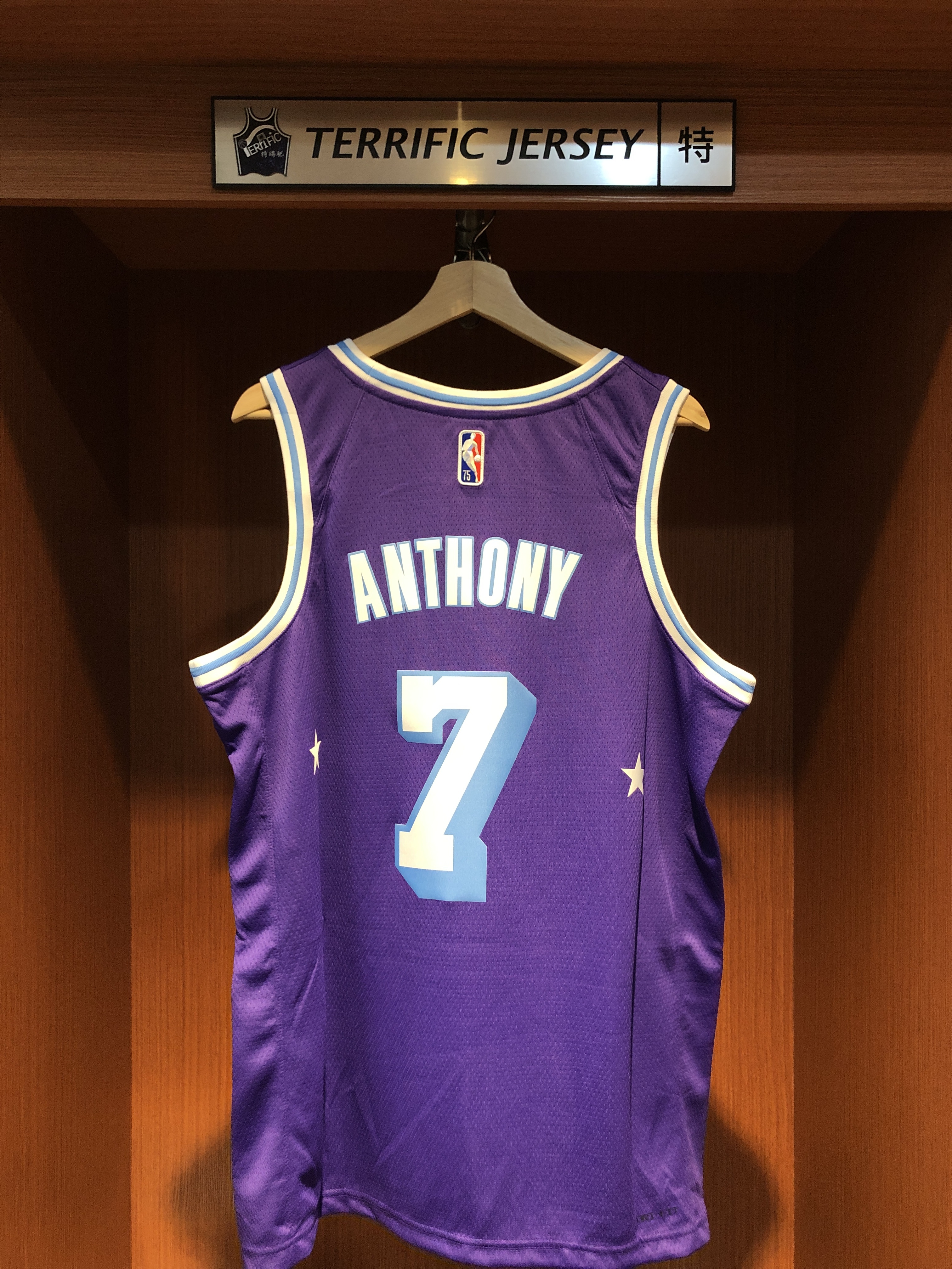 NBA球衣 Carmelo Anthony 洛杉磯湖人城市 75周年 鑽石標 City Nike Swingman 球迷版 熱轉印 全新