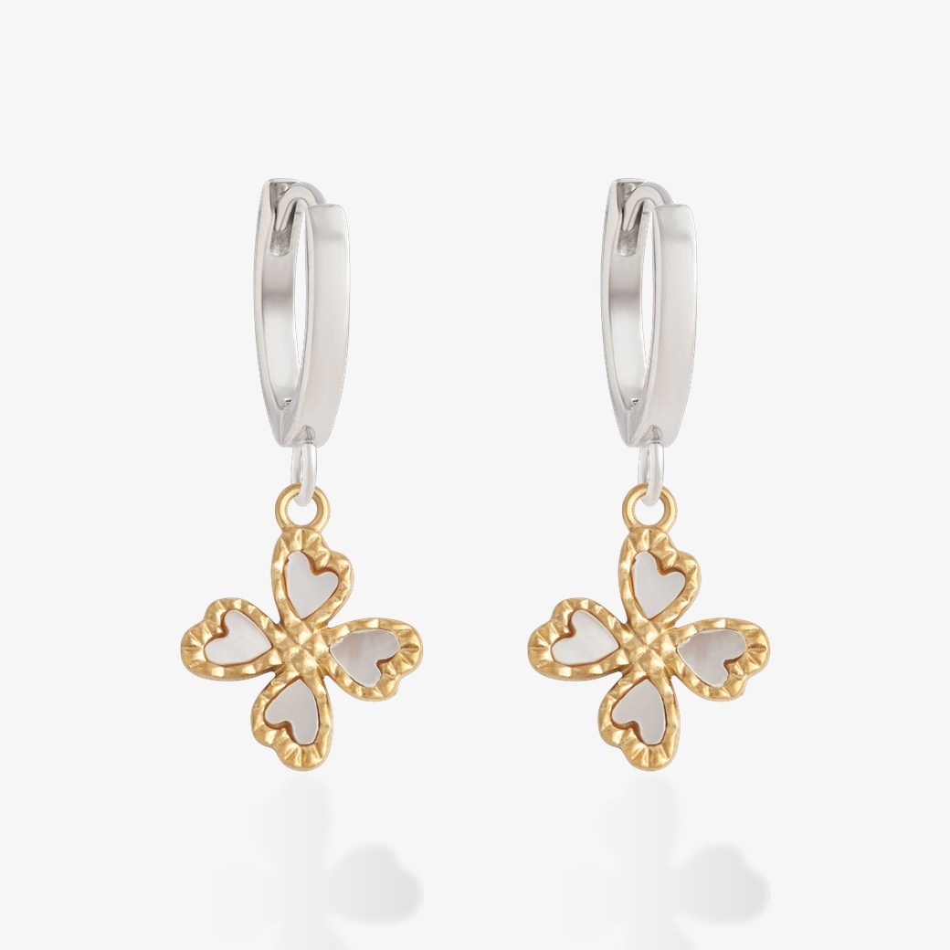 流霞四葉草．吊飾耳環