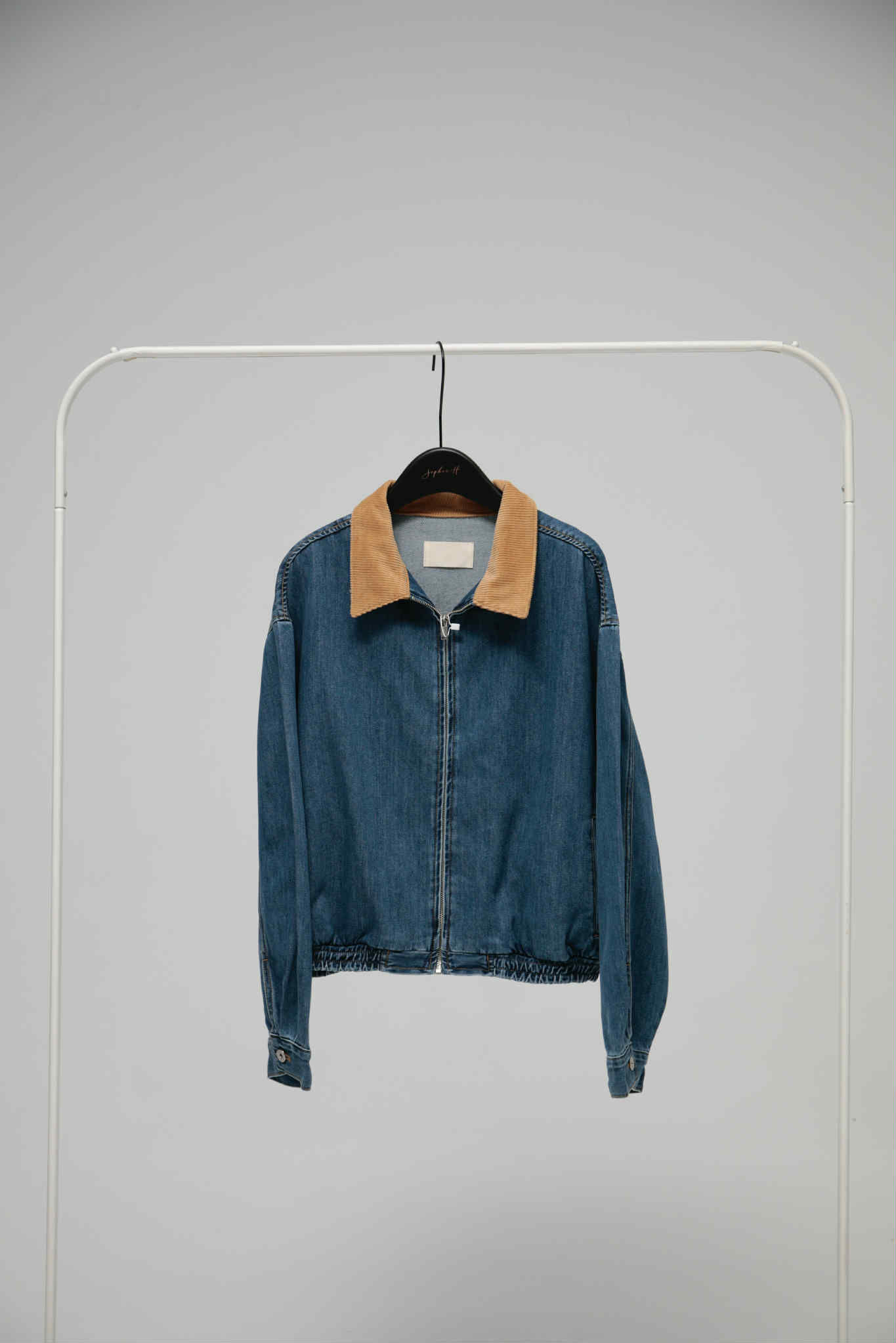 NY30 翻領復古拼色單寧外套