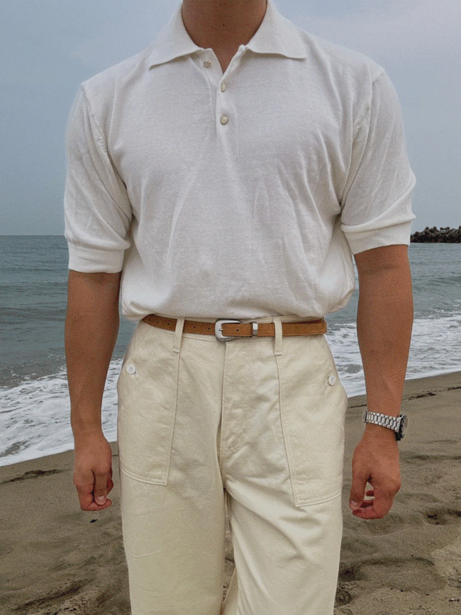 (韓國獨家特價)經典串珠紐扣領針織衫