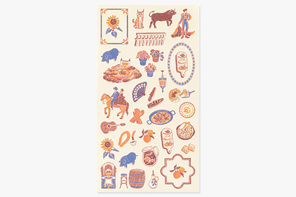 西班牙 環遊世界 手帳專用貼紙｜日本MIDORI