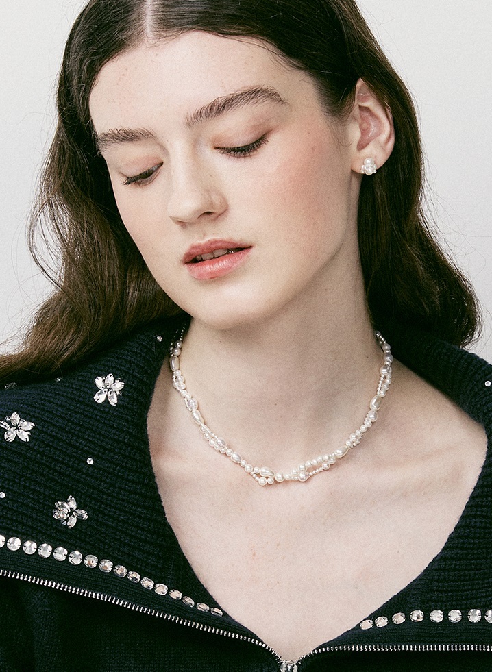 Vintage Hollywood Bubble Mix Pearl Necklace