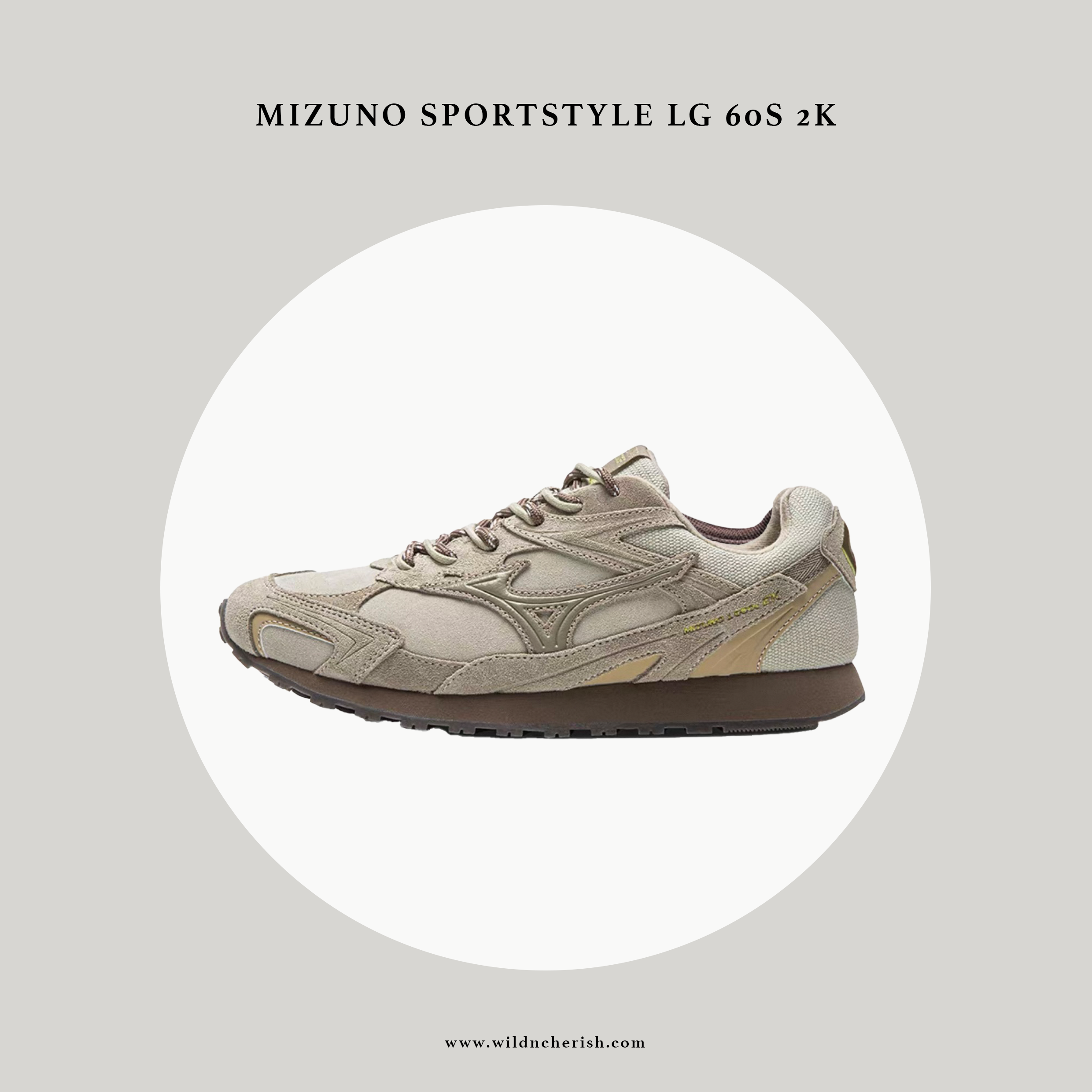 預訂 | Mizuno Sportstyle LG 60S 2K 奶茶色 雙鞋帶設計