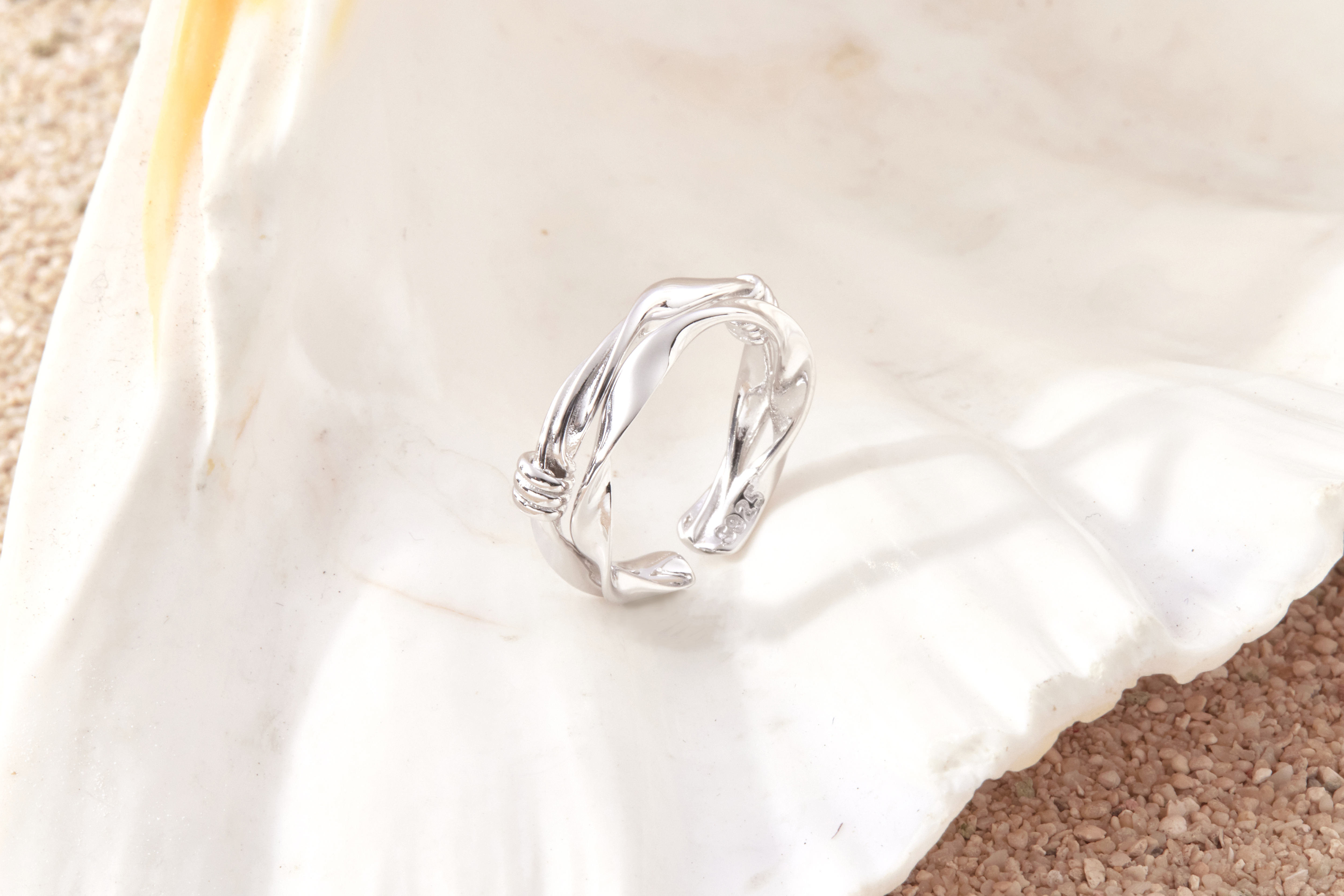 R1195 | 純銀雙層扭結戒指