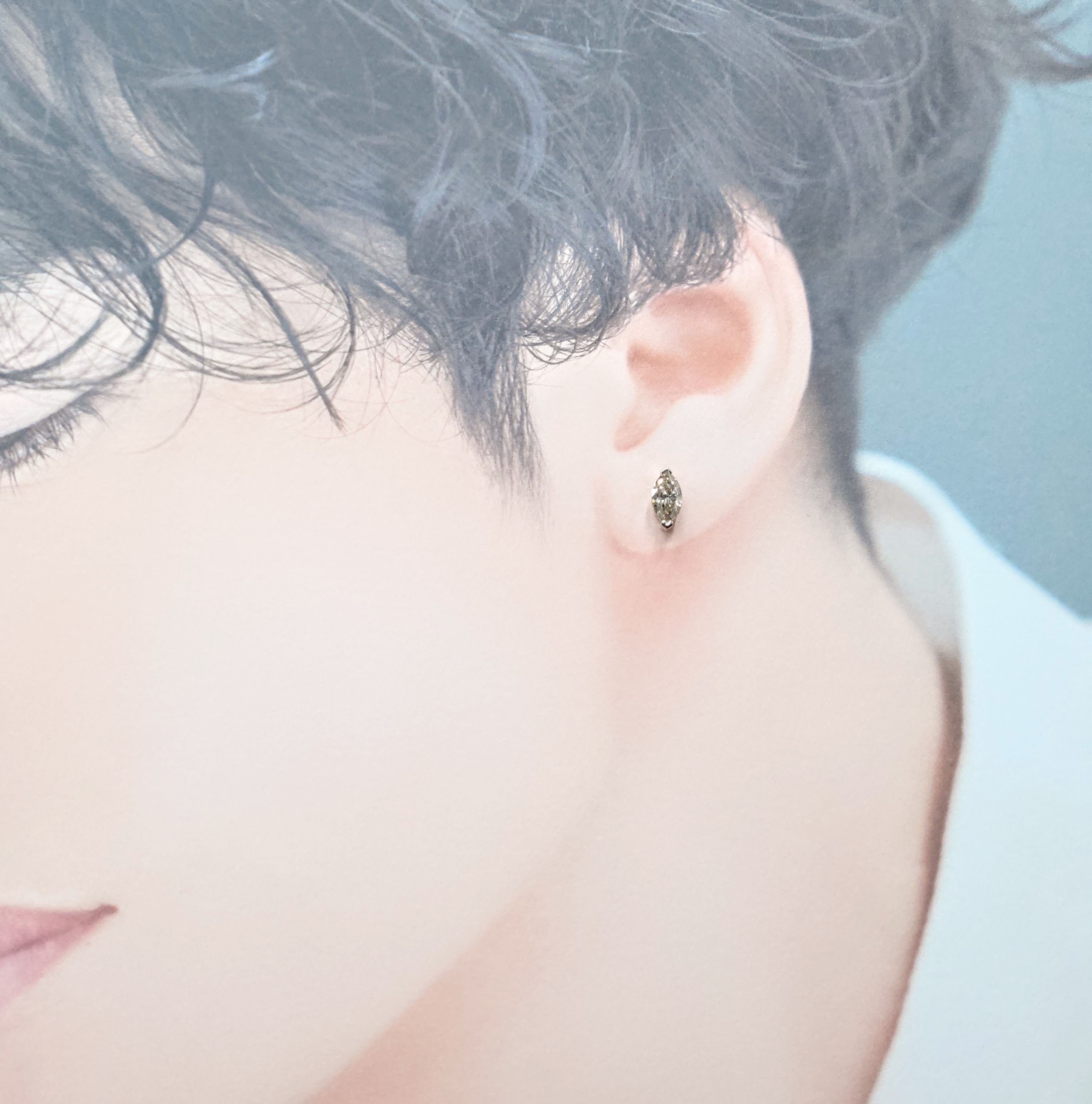 18K White Gold 1.40ct Fancy Champagne Marquise Cut Diamond Earrings