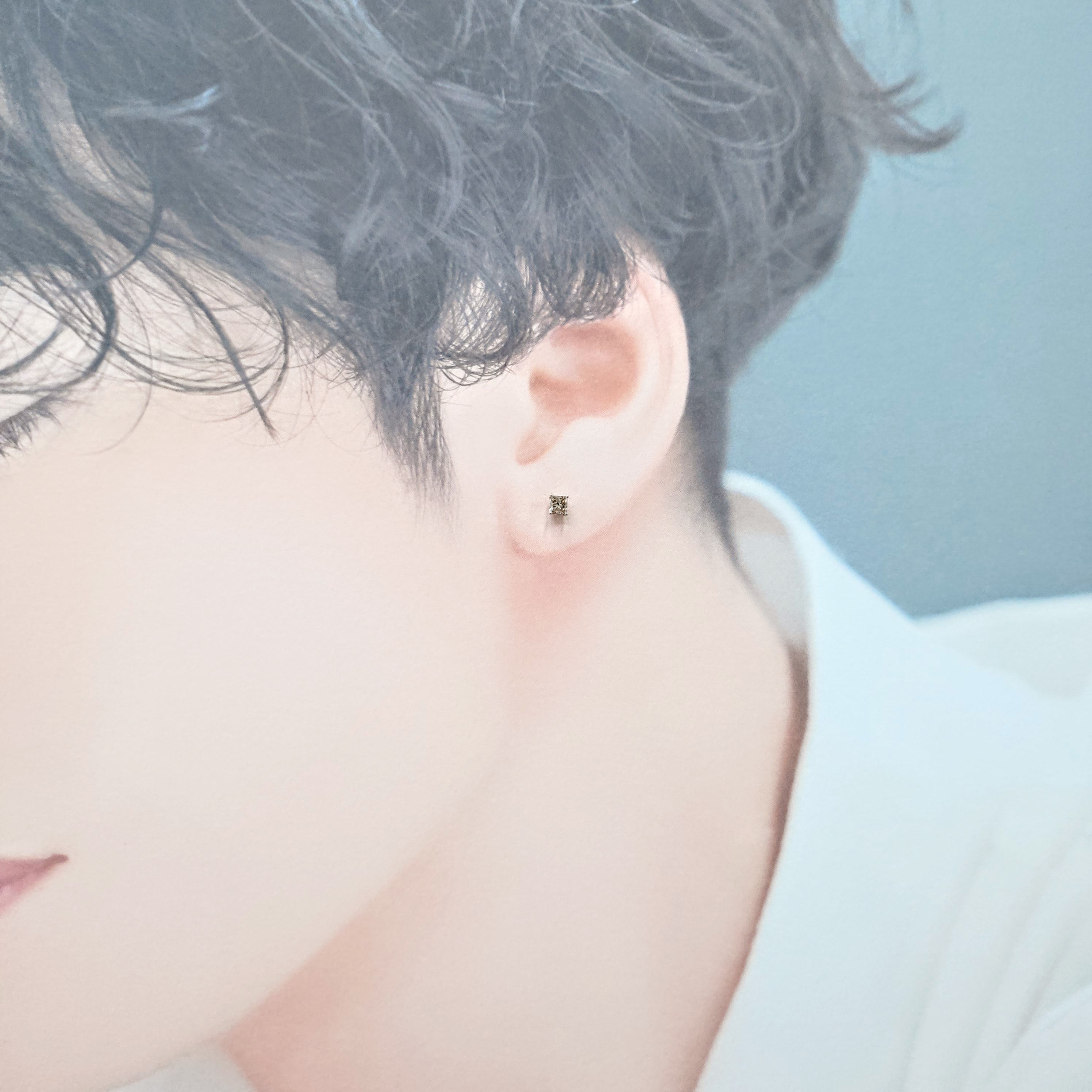 18K White Gold 0.38ct Fancy Champagne Princess Cut Diamond Earrings