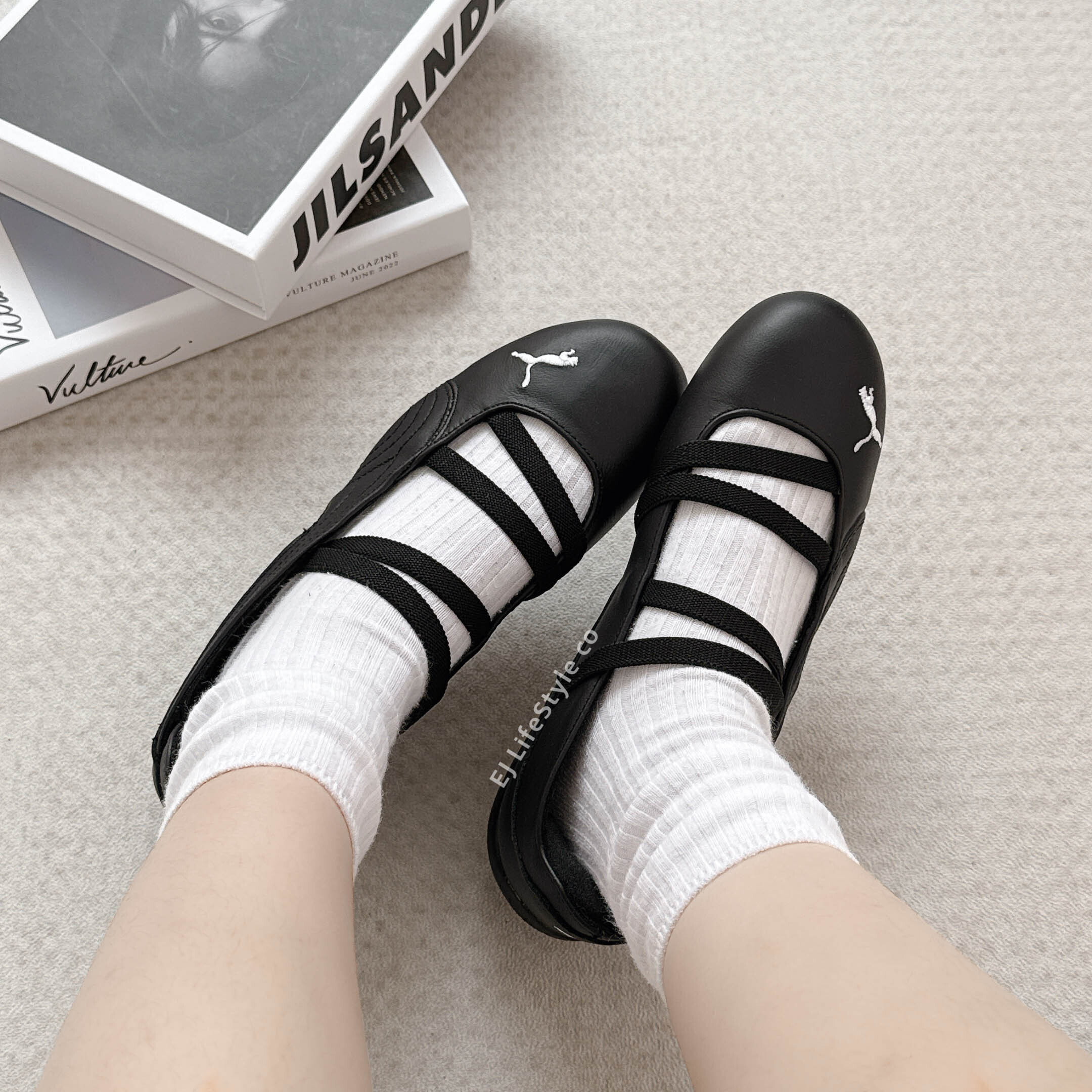 PUMA SPEEDCAT BALLET 賽車鞋 芭蕾舞鞋 涼鞋 全黑 仿皮革 白色小標 女鞋 403587-03 / 現貨