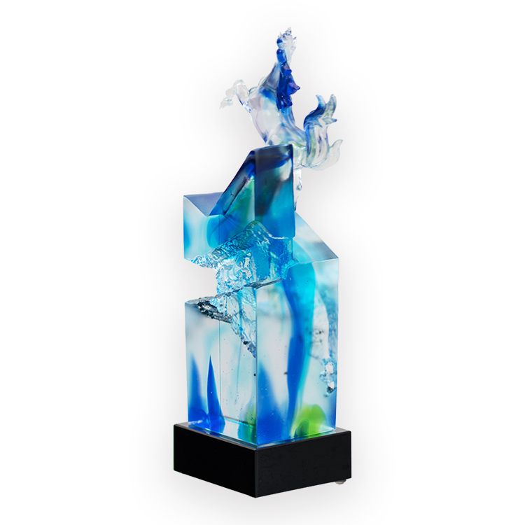 鹿港窯禮品館│居家開運 琉璃珍藏-步步高升