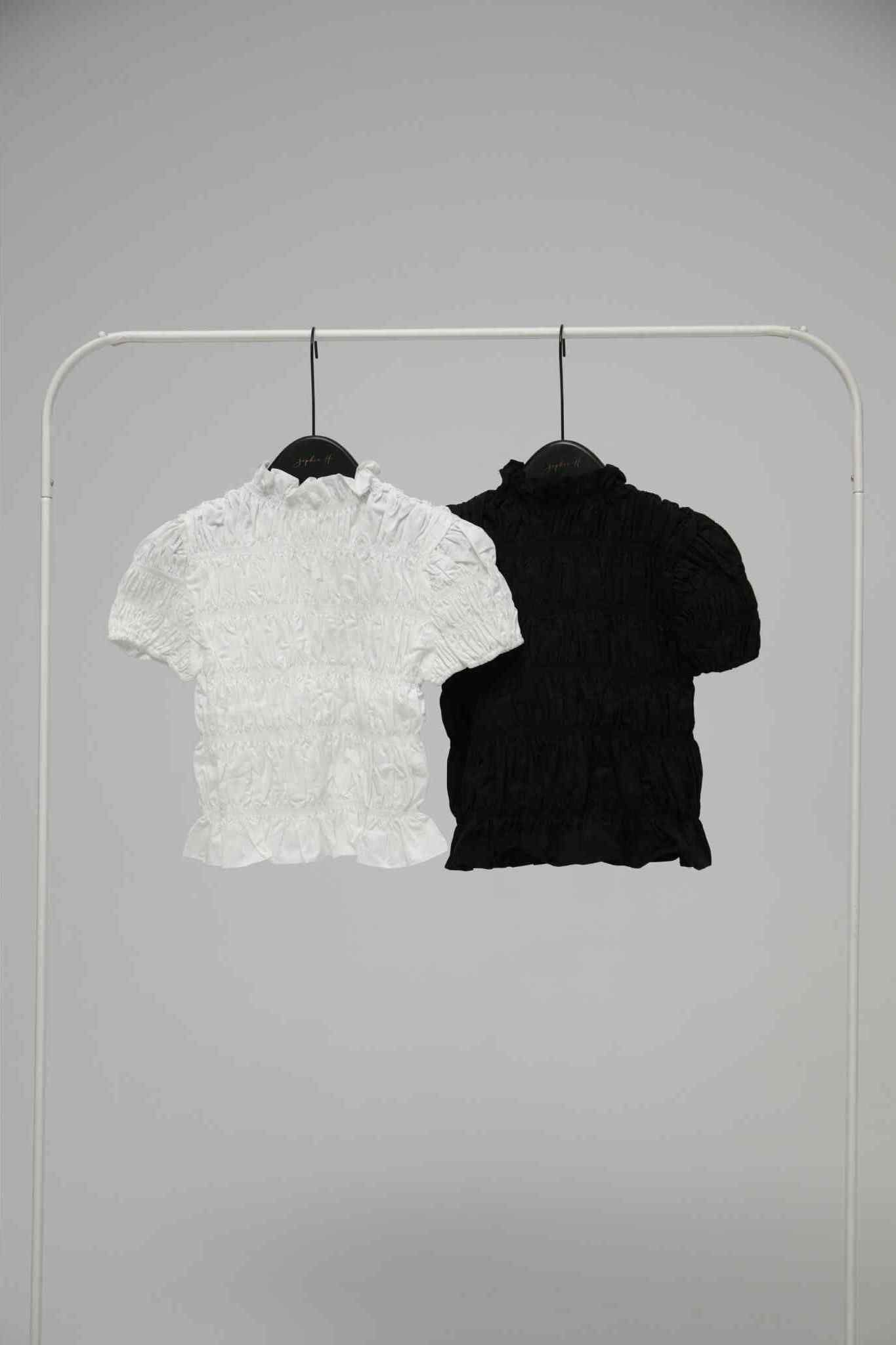 NY19 浪漫立體抓皺上衣