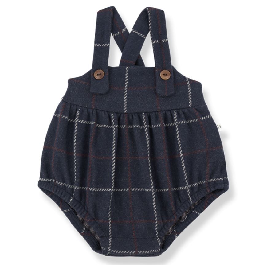 1+ in the family 英倫風吊帶格紋包屁衣 BORIS dark-blue
