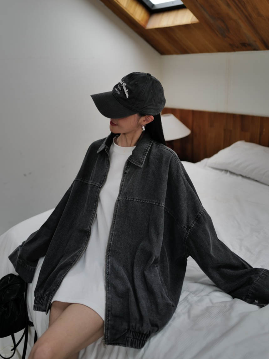 洗舊牛仔拉鍊外套*2色