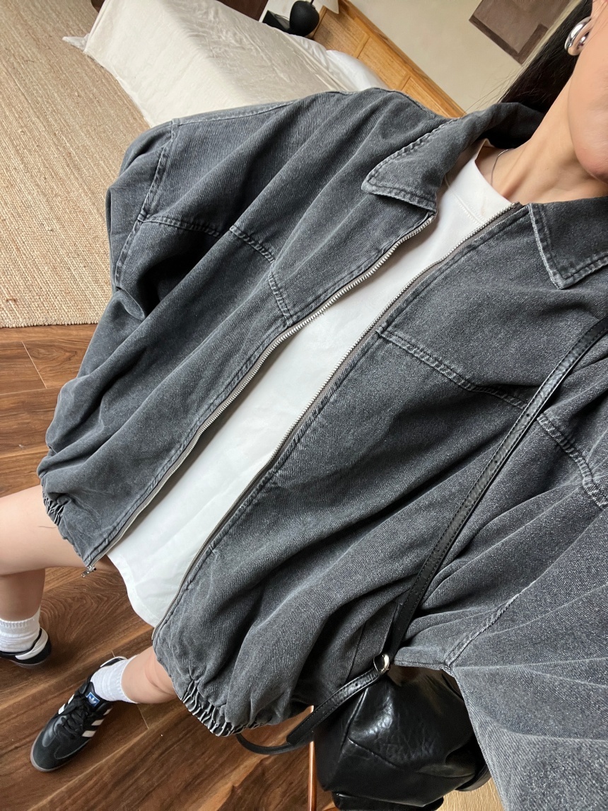 洗舊牛仔拉鍊外套*2色