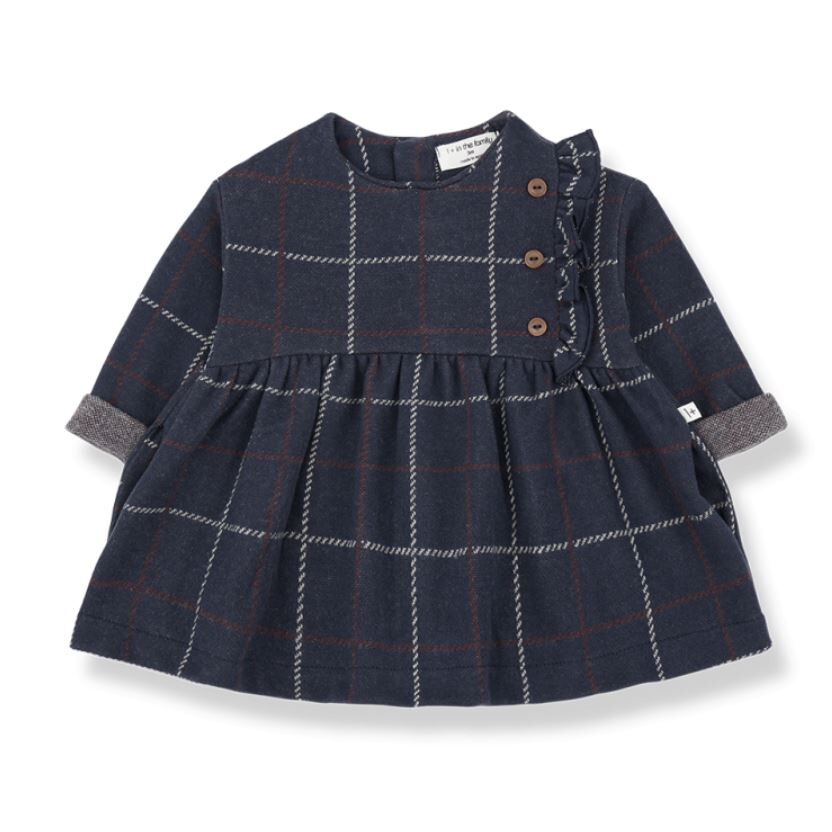 1+ in the family 英倫風格紋洋裝 PATRICIA dark-blue