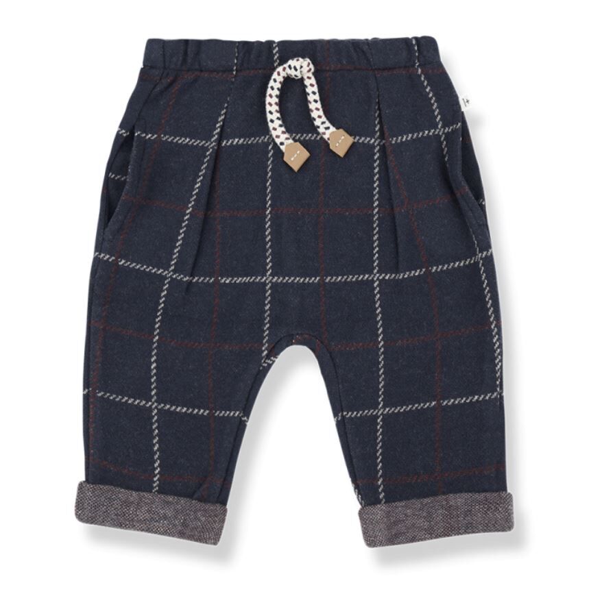 1+ in the family 英倫風格紋長褲 ROBIN dark-blue