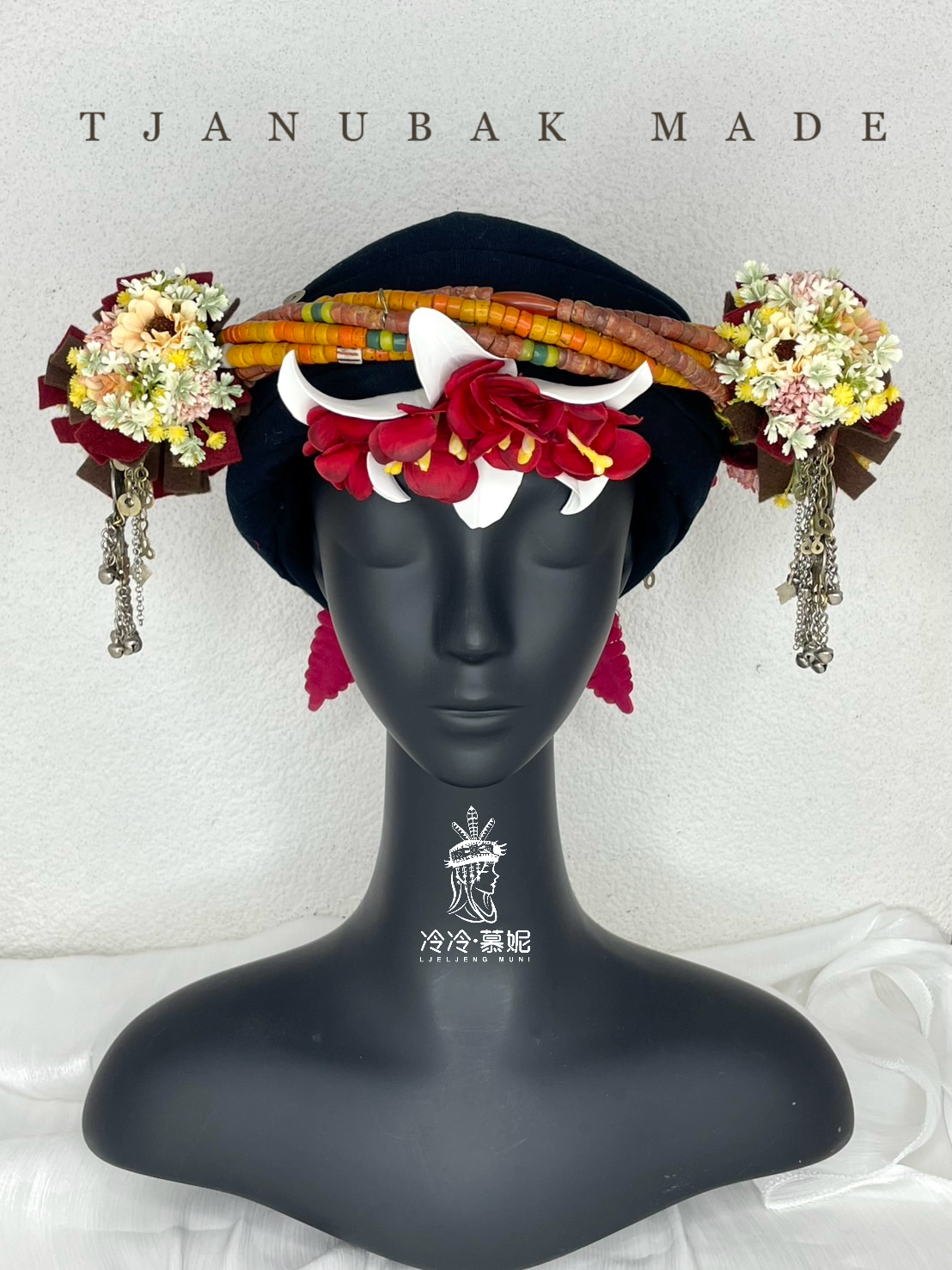 W-No.56貿易老珠阿富汗老銀轉珠頭飾