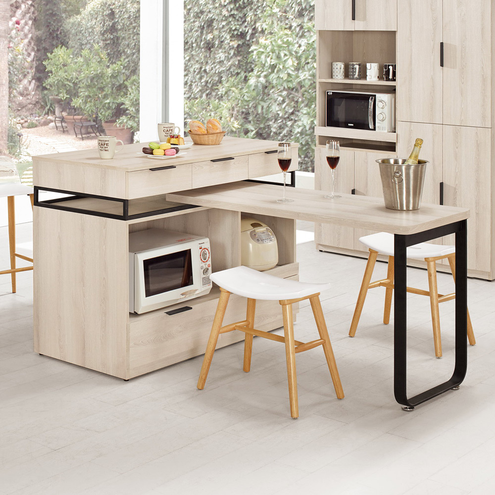 諾文4尺中島型多功能餐桌/餐櫃