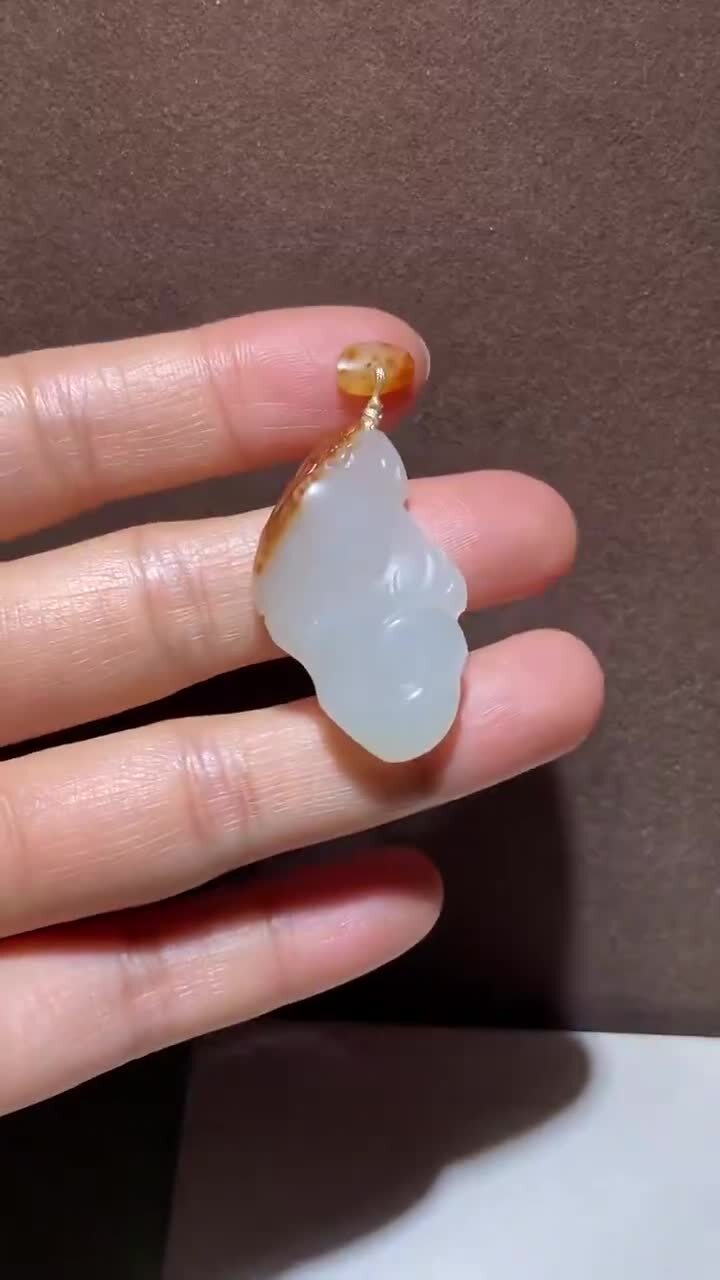 和田玉籽料紅皮如意,天然和田玉軟玉