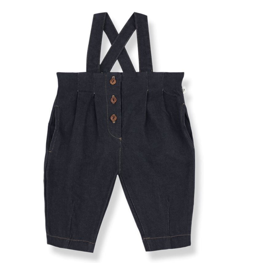 1+ in the family 黑丹寧老爺吊帶褲 ELKE dark-blue