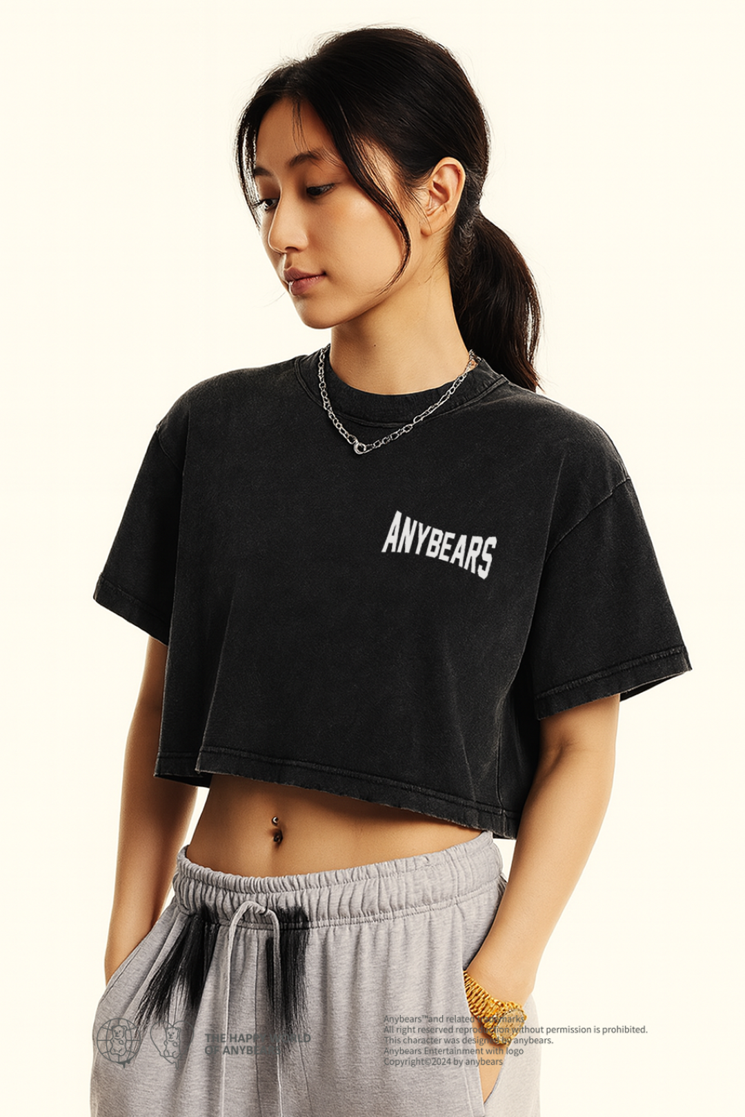 ANYBEARS® ANYBEARS MADE 水洗 短版上衣