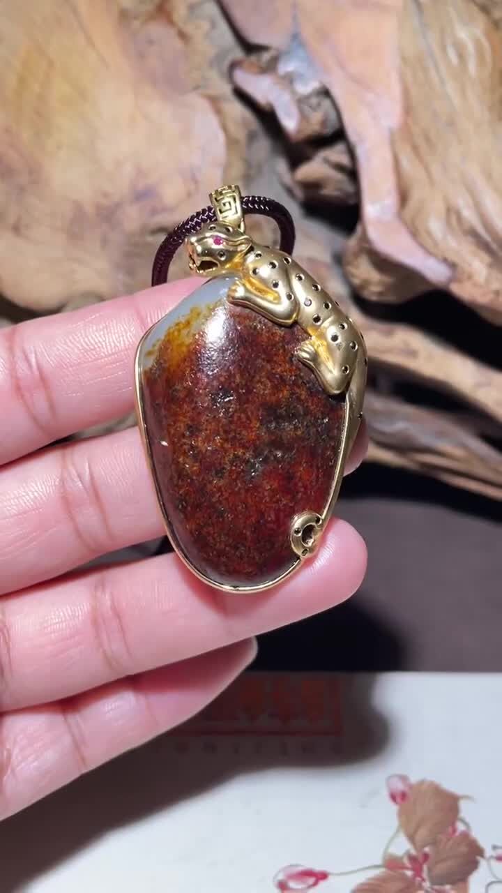 和田玉籽料紅油皮掛件,天然和田玉軟玉