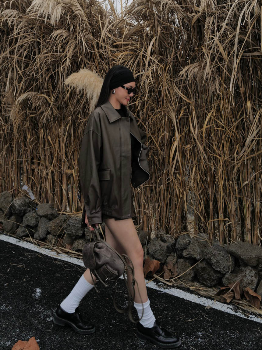 偷拿男友的皮夾克外套*3色