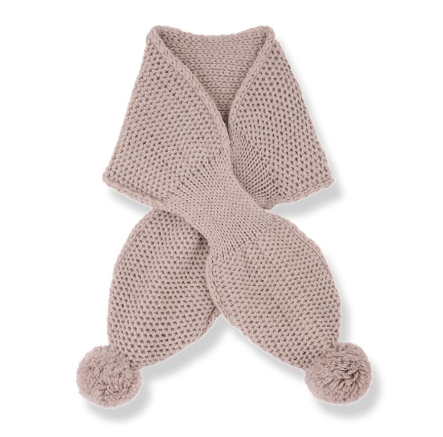 1+ in the family 毛球針織圍巾 BRUNA-bb nude