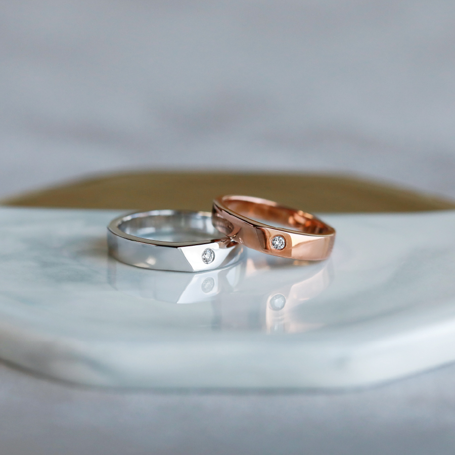 極簡的你 — 鑽石對戒