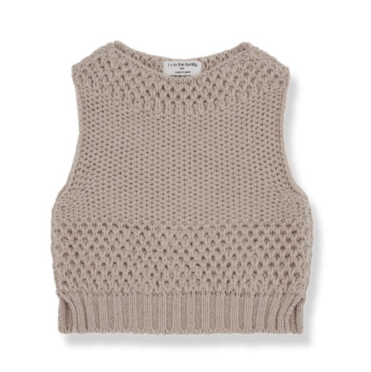 1+ in the family  編織羊毛背心 KARIN-bb tortora