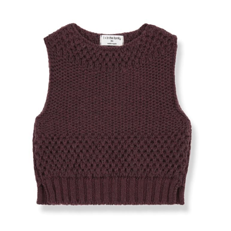 1+ in the family 編織羊毛背心 KARIN-bb melanzana