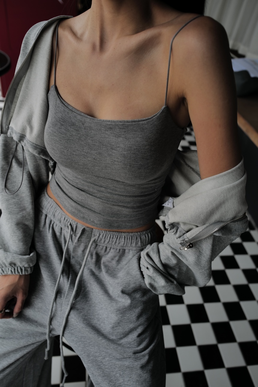 白不透細肩帶磨毛Bra top*4色