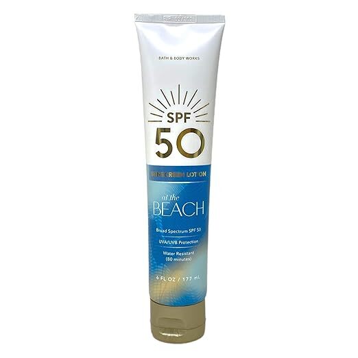 [S] BEAUTY BATH & BODY SPF 50 SUNSCREEN LOTION AT THE BEACH WATER RESISTANT 6FL OZ/177ML, 0667559261063 (SBU539)